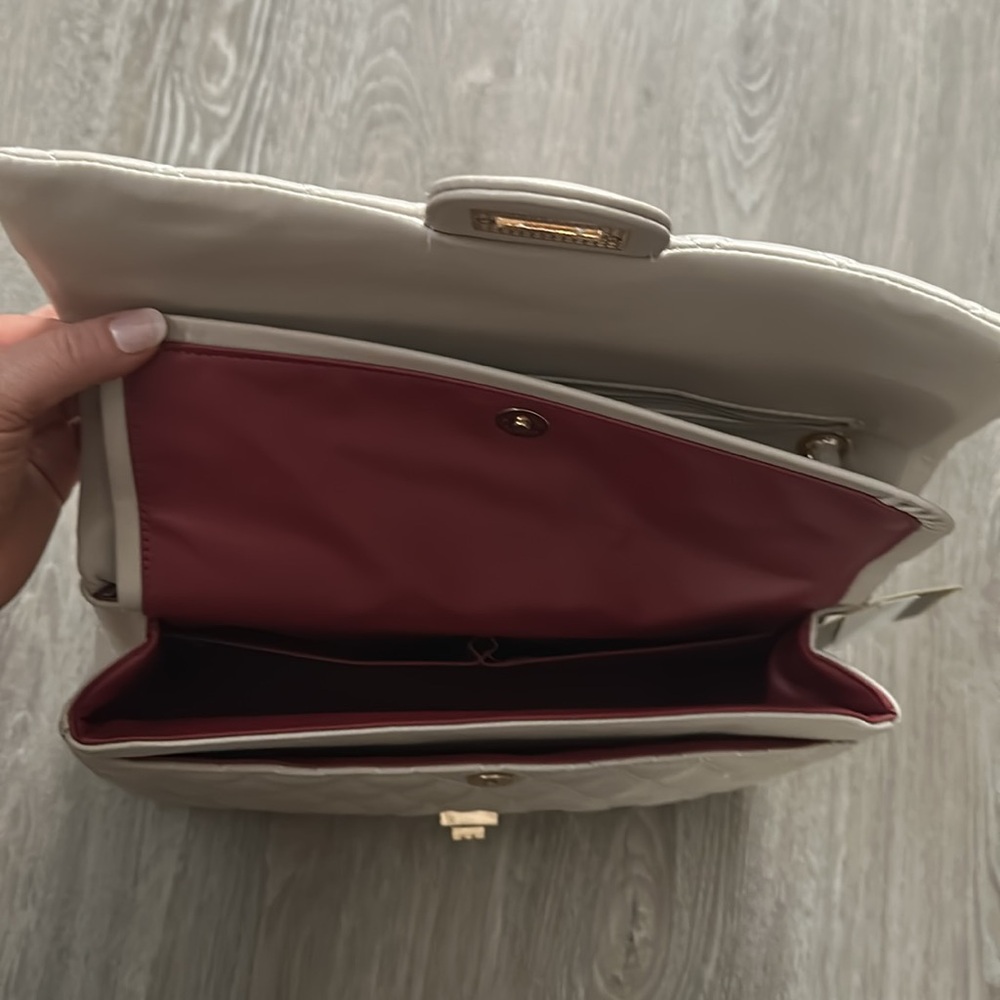Taupe Quilted Leather Bag - Picture 5 of 6